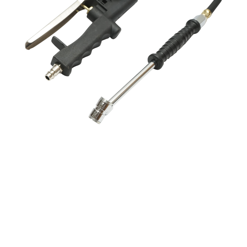 Pistola professionale per il gonfiaggio di pneumatici con tubo flessibile da 400 mm e manometro digitale da 0-18 bar. Breckner Germany