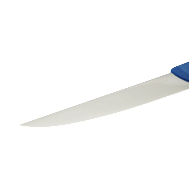 Coltello professionale da macelleria e macellazione da 18 cm, lama in acciaio 5Cr15MoV, manico in nylon blu.Breckner Germany