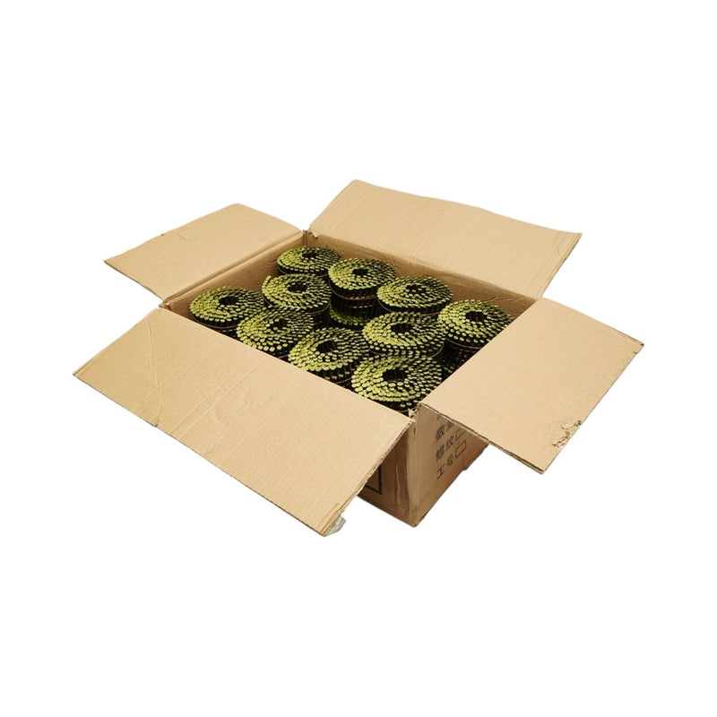 Set di 9.000 chiodi da costruzione assemblati (in bobina), 2,6x57 mm, gambo ad anelli, 300 pezzi/rotolo, 30 rotoli/scatola.
