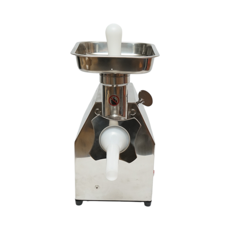 Tritacarne elettrico in acciaio inox 1600W, 220V, capacità 150 kg/h, adattatore per salsicce, 1 piastra e 1 coltello inclusi – 380 × 210 × 415 mm