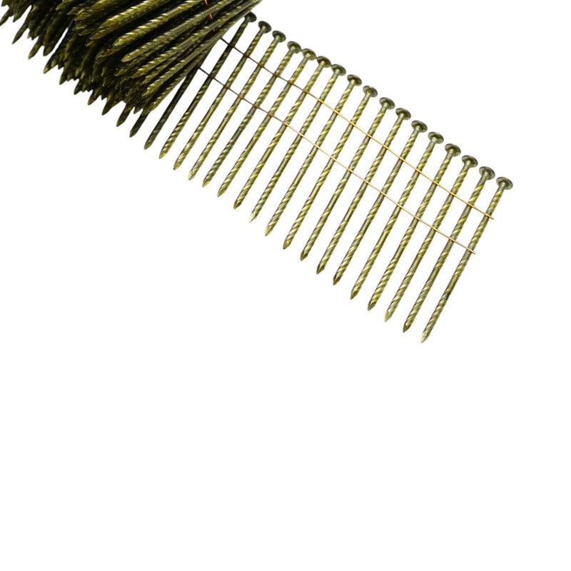 Set di 4.500 chiodi in bobina a gambo anulare per edilizia (2,8x80 mm): 225 chiodi/bobina, 20 bobine/scatola.