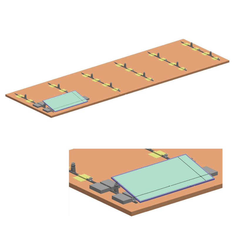 Sistema di montaggio completo e struttura per terrazza esposta a sud per 10 pannelli solari fotovoltaici, con inclinazione di 10 gradi. Breckner Germany