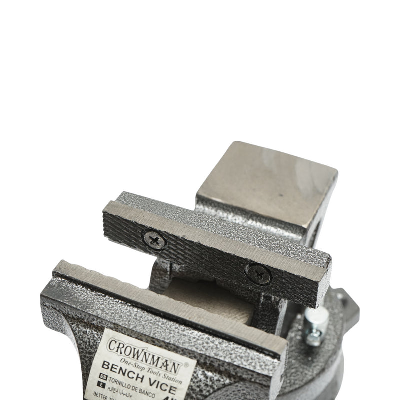 Morsa a base rotante e incudine Crownman da 100 mm