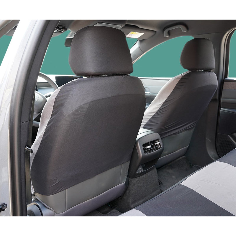 Set coprisedili universali per auto grigio-nero, materiale tessile 8 pezzi
