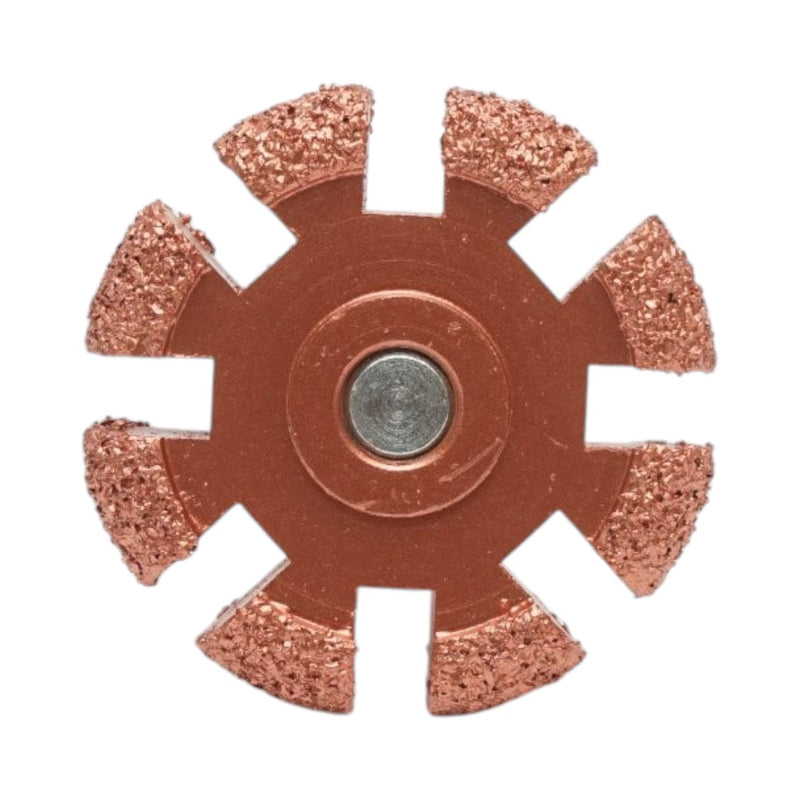 Ruota abrasiva per la smerigliatura degli pneumatici, 50 × 10 mm, grana K36, gambo esagonale da 3/8".