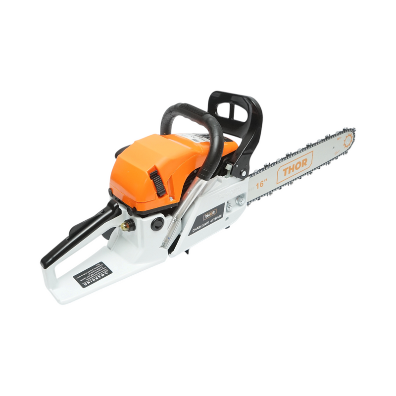 Motosega a scoppio professionale THOR a 2 tempi, 52 cc, 3 CV, 8000 giri/min, barra da 16 pollici (400 mm)