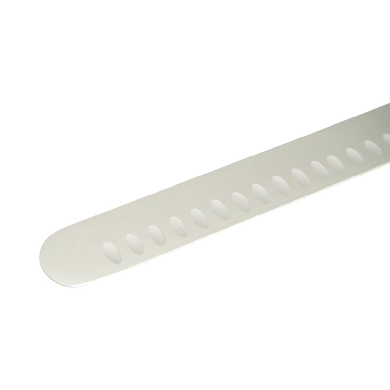 Coltello professionale per affettare da 25 cm, lama in acciaio 5Cr15MoV con filo alveolato, manico in ABS nero. Breckner Germany