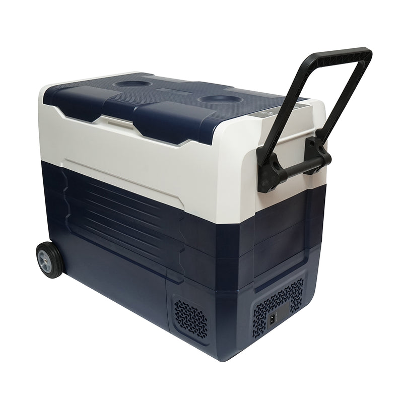 Frigorifero per auto 52L con compressore 12-24-220V, 45W tipo trolley 726x390x513mm