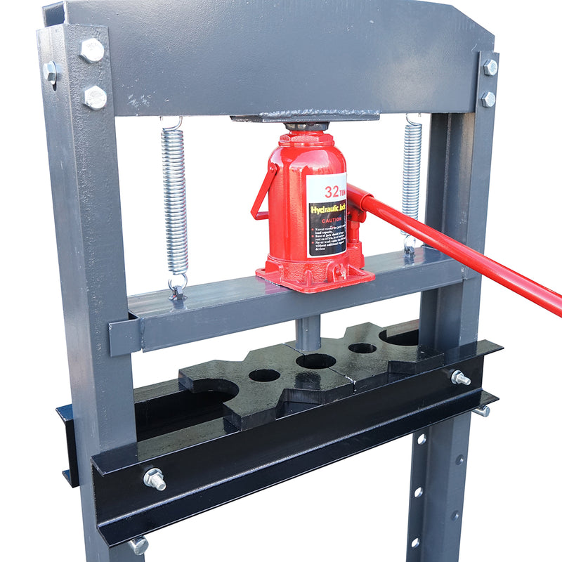 Pressa idraulica 32T, apertura regolabile 50-1050mm, corsa pistone 0-140mm