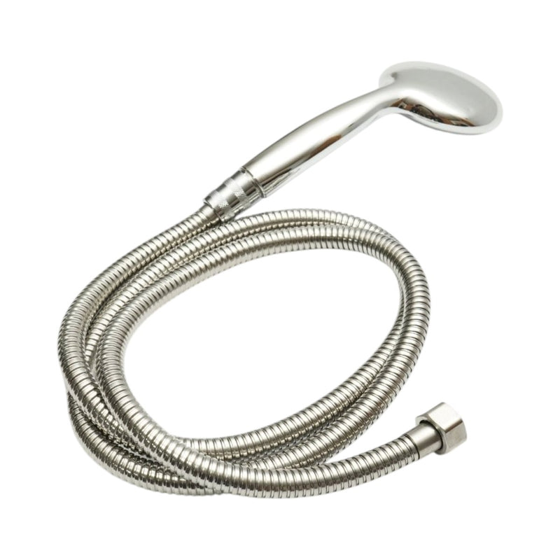 Set doccetta con flessibile zincato da 1,5 m, 5 funzioni, finitura cromo lucido, in plastica (80x190 mm)