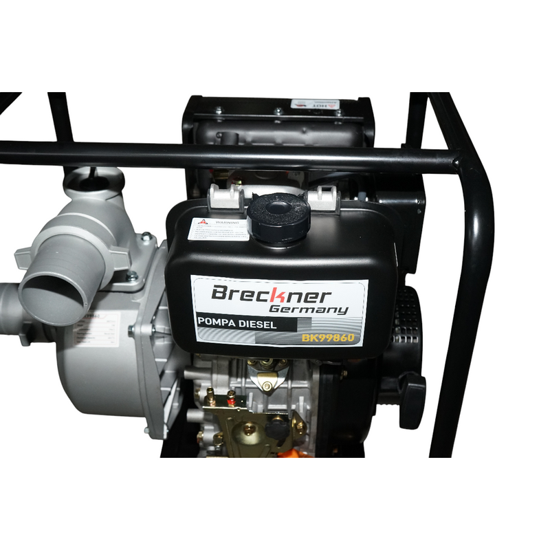Motopompa diesel da 7 CV, 3 pollici, portata 60 m³/h, profondità di aspirazione 13 m, prevalenza 26 m Breckner Germany