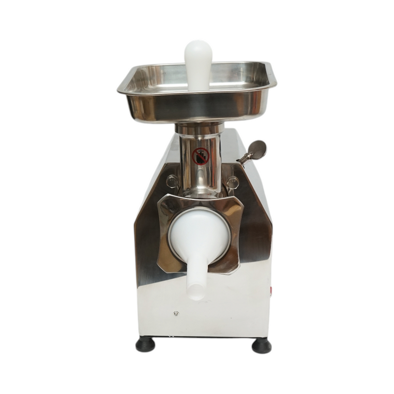 Tritacarne elettrico in acciaio inox 2000W, 220V, capacità 250 kg/h, adattatore per salsicce, 1 piastra e 1 coltello inclusi – 410 × 240 × 450 mm