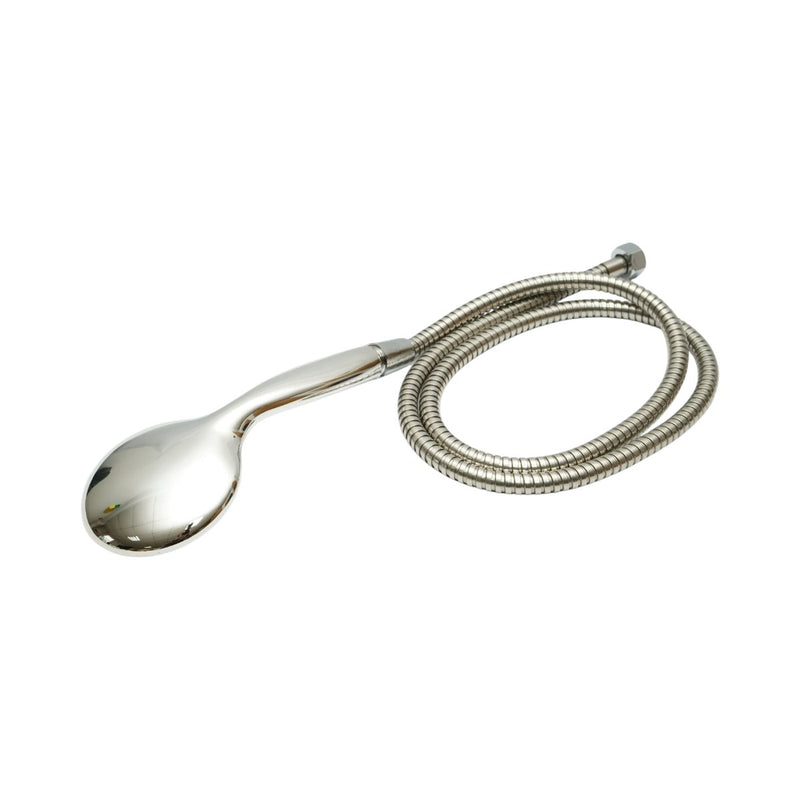 Set doccetta con flessibile zincato da 1,5 m, supporto a parete, 5 funzioni, finitura cromo lucido, materiale plastico, 95x220 mm