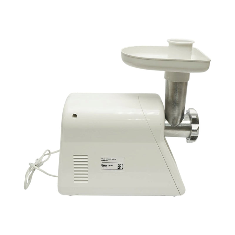 Tritacarne elettrico da 2000 W, 220 V, con lama in acciaio inox, accessorio per insaccati e 2 dischi in acciaio inox (da 5 mm e 7 mm) inclusi.