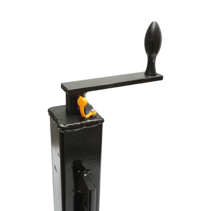 Piede di supporto regolabile per rimorchio con manovella (50 cm), montaggio laterale, tubo da 60 mm, carico massimo 6000 kg.