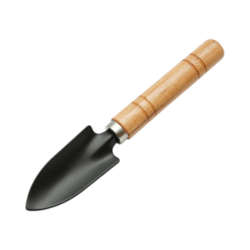 Set di 3 attrezzi da giardinaggio con paletta, trapiantatore, coltivatore e manici in legno. Breckner Germany