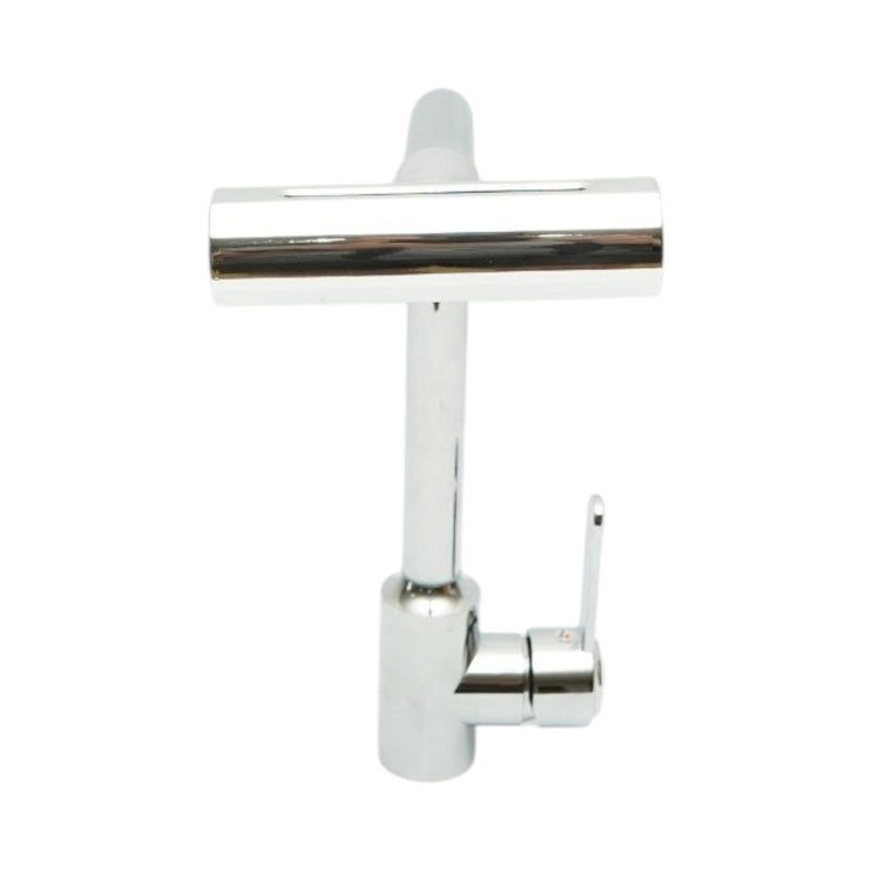 Rubinetto per lavello cucina con getto a cascata, 4 modalità di flusso, bocca girevole a 360°, comando monocomando, finitura cromata lucida, lega di zinco, tubi flessibili inclusi.