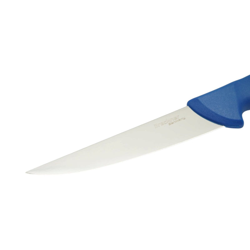 Coltello professionale da macelleria e macellazione (lama da 15 cm), lama in acciaio 5Cr15MoV, manico in nylon blu Breckner Germany