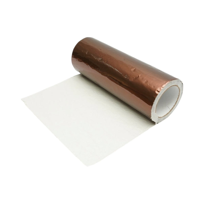 Nastro impermeabilizzante autoadesivo in butile, 300 mm x 5 m, con lamina in alluminio marrone (RAL 8003) Breckner Germany