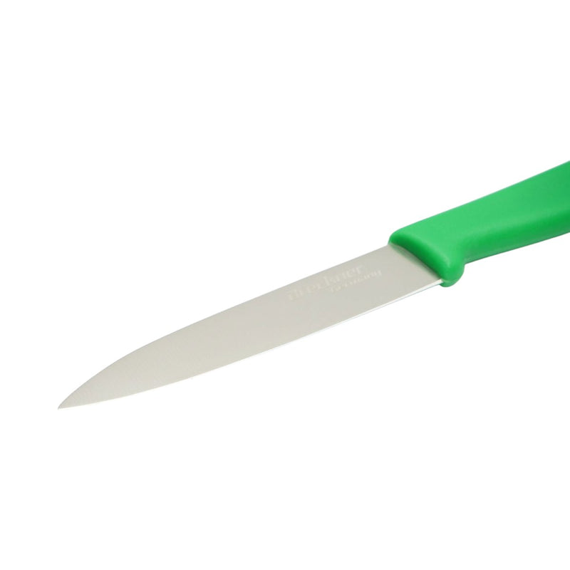 Coltello da pelatura 10 cm, lama in acciaio 5Cr15MoV, manico in PP verde. Breckner Germany