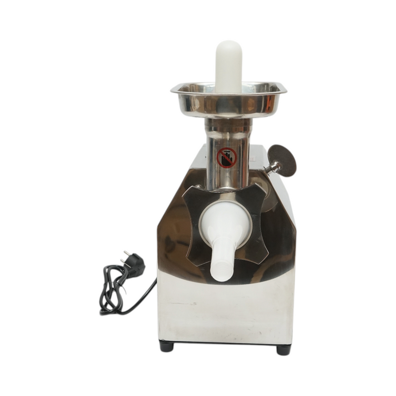 Tritacarne elettrico in acciaio inox + acciaio 1200W, 220V, capacità 100 kg/h, adattatore per salsicce, 1 piastra e 1 coltello inclusi – 340 × 185 × 365 mm