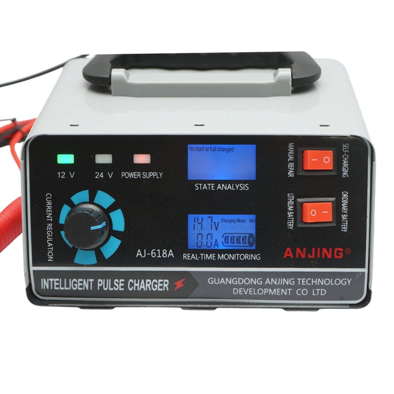 Caricabatterie digitale intelligente (12V/24V, 400W, 30A) per batterie agli ioni di litio, piombo-acido, AGM, WET e SLA; dotato di funzione di riparazione intelligente e molteplici sistemi di protezione.
