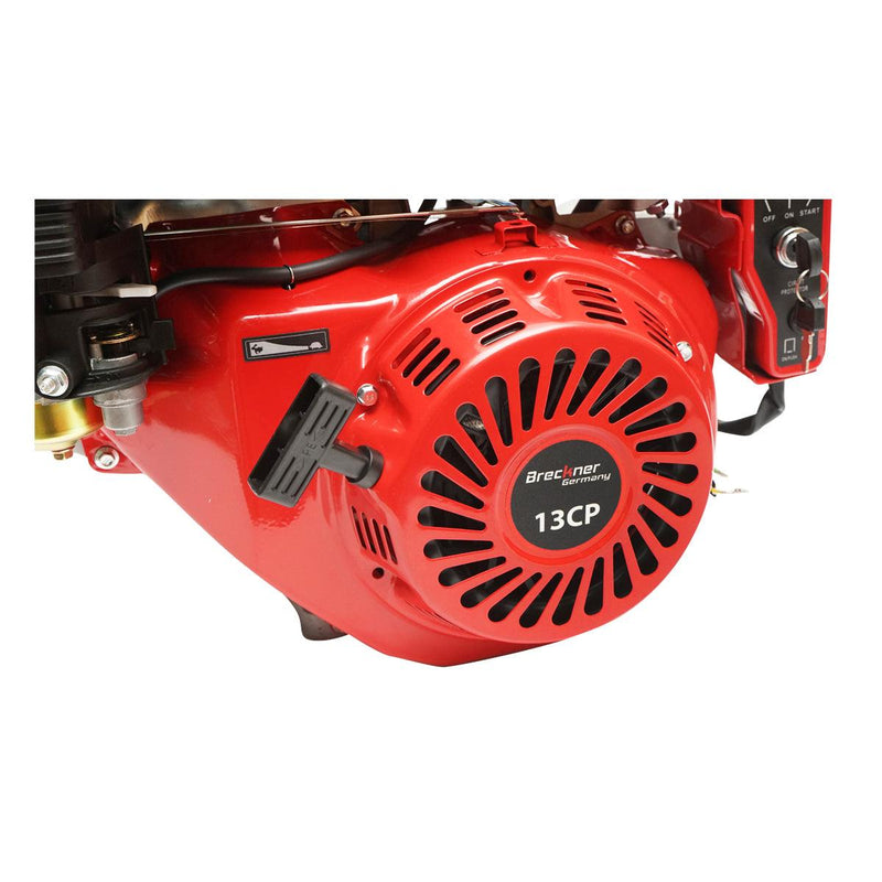 Motore a Scoppio 13 CV, Motore a Benzina 4 Tempi 389cc con Albero cilindrico scanalato Ø 25 mm e, Avviamento Elettrico e Avviamento Strappo Breckner Germany