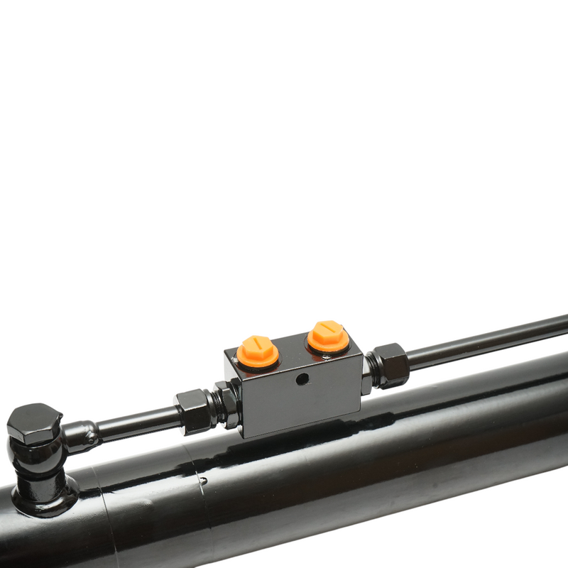 Terzo punto centrale regolabile idraulico, categoria 1–2, lunghezza chiusa 680 mm, corsa 360 mm.