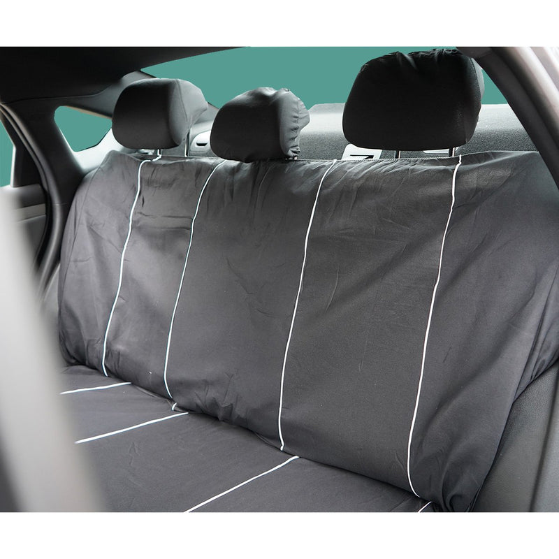 Set coprisedili universali per auto bianco-nero, materiale tessile 8 pezzi