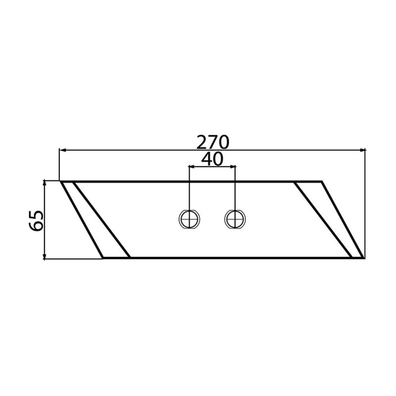 Vomere a scalpello sinistro Kverneland, codice OEM 063090