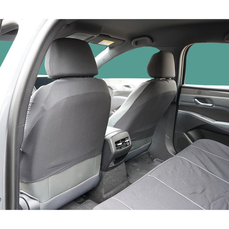 Set coprisedili universali per auto nero-grigio, materiale tessile 8 pezzi