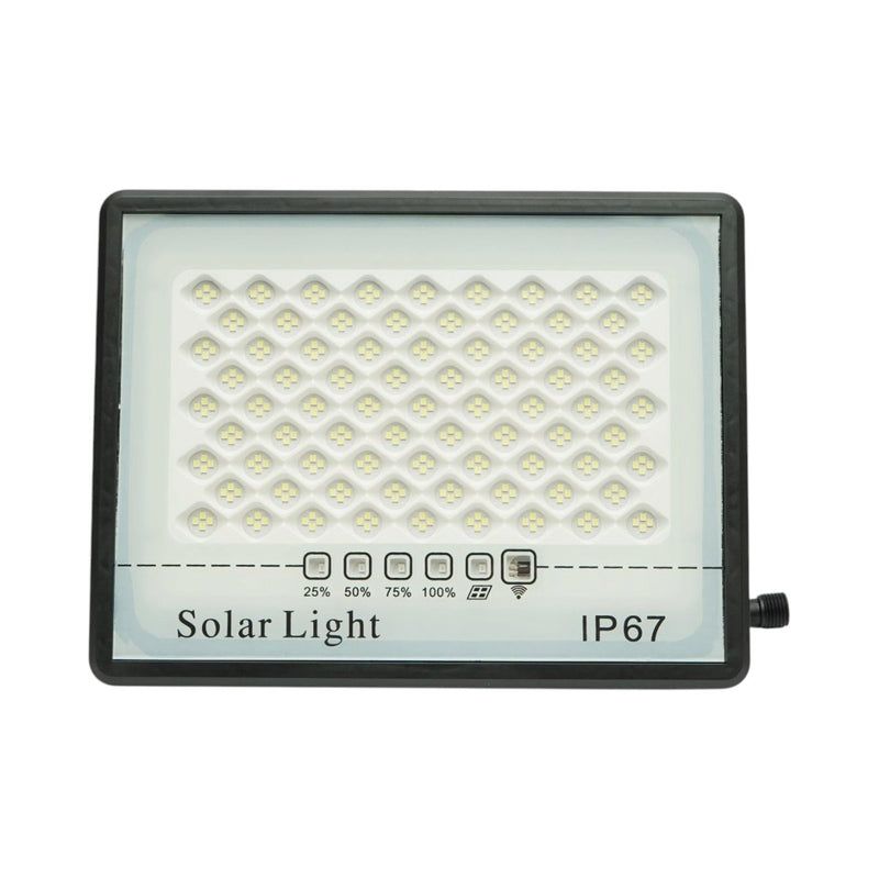 Faro LED da 100 W, 6500 K, con pannello solare da 12 W, batteria LiFePO4 da 8000 mAh e telecomando (IP67) Breckner Germany