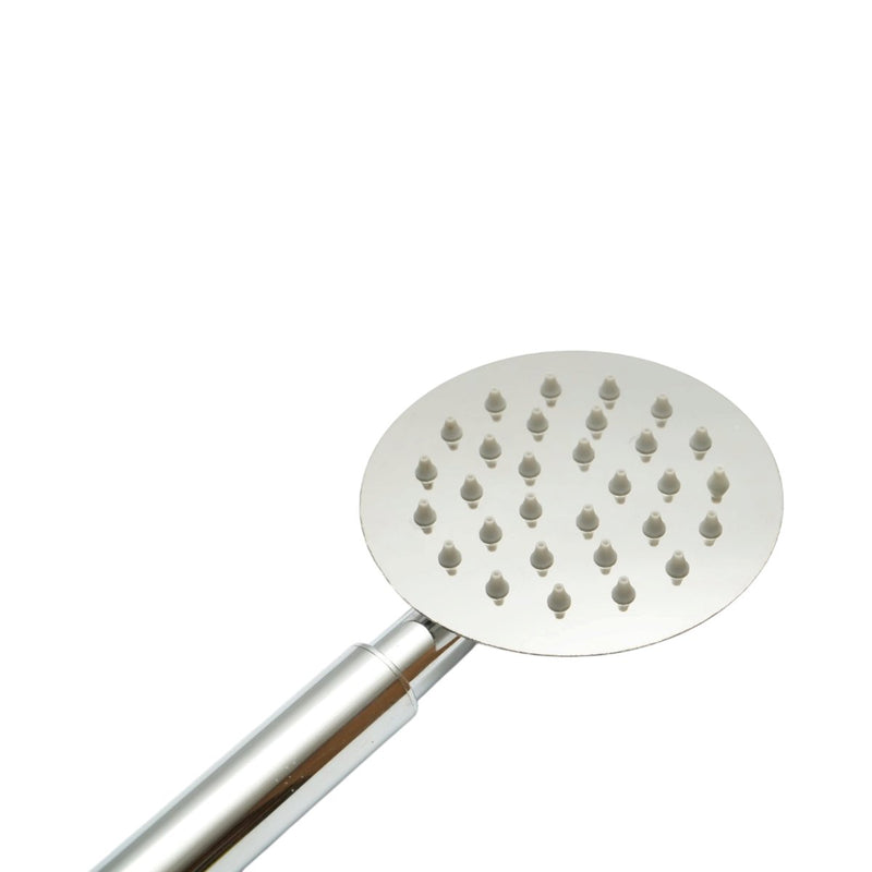 Set doccetta con flessibile zincato da 1,5 m, 1 funzione di getto (effetto pioggia), ugelli in silicone, finitura cromata lucida, acciaio inox, 100x225 mm.