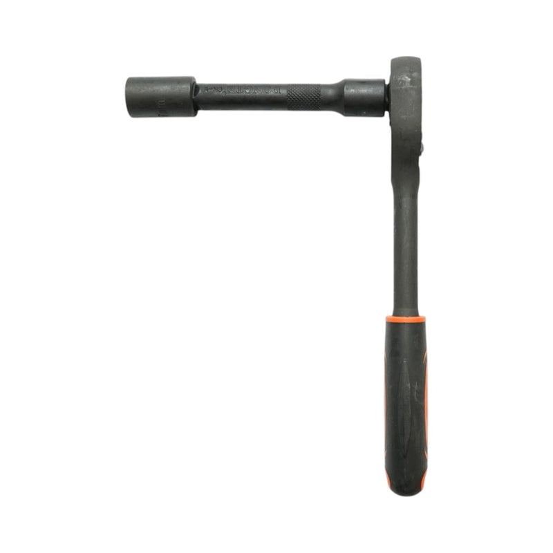 Set di 12 bussole con attacco da 1/2" (10–24 mm), completo di prolunga da 125 mm e chiave a cricchetto; in acciaio al cromo-vanadio (Cr-V). Breckner Germany